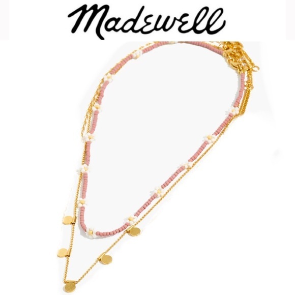 Madewell Seed Bead Daisy Necklace Set - Picture 1 of 5